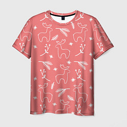 Мужская футболка Рождественский принт с оленями