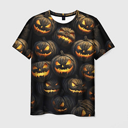 Мужская футболка Зловещие хэллоуинские тыквы