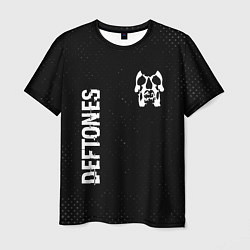 Мужская футболка Deftones glitch на темном фоне вертикально