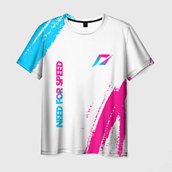 Футболка мужская Need for Speed neon gradient style вертикально, цвет: 3D-принт