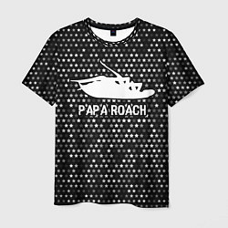 Мужская футболка Papa Roach glitch на темном фоне