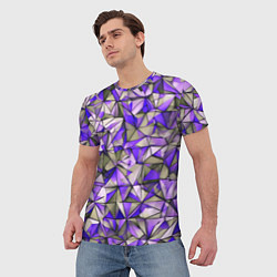 Футболка мужская Маленькие фиолетовые треугольники, цвет: 3D-принт — фото 2