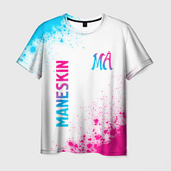 Мужская футболка Maneskin neon gradient style вертикально