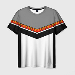 Мужская футболка Углы и треугольники: оранжевый и красный