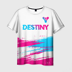 Мужская футболка Destiny neon gradient style посередине