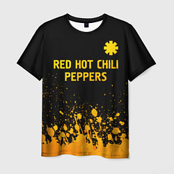 Мужская футболка Red Hot Chili Peppers - gold gradient посередине