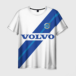 Мужская футболка Volvo - white and blue