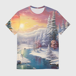 Мужская футболка Сказочное сияние нового года