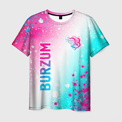 Футболка мужская Burzum neon gradient style вертикально, цвет: 3D-принт