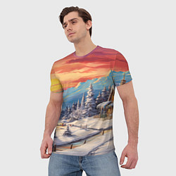 Футболка мужская Северное сияние веселья, цвет: 3D-принт — фото 2