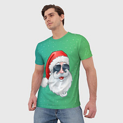 Футболка мужская Дед Мороз в очках, цвет: 3D-принт — фото 2