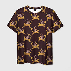Мужская футболка Крылатый леопардовый кот