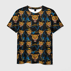 Мужская футболка Золотая цепь с леопардами