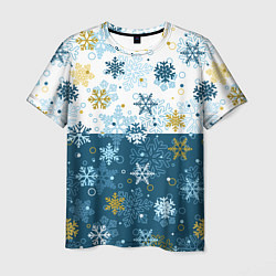 Мужская футболка Снежинки новогодние