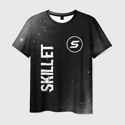 Мужская футболка Skillet glitch на темном фоне вертикально
