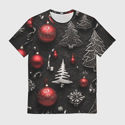 Мужская футболка Новогодние игрушки елочные