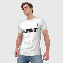 Футболка мужская Slipknot glitch на светлом фоне посередине, цвет: 3D-принт — фото 2