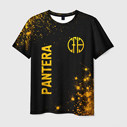 Мужская футболка Pantera - gold gradient вертикально