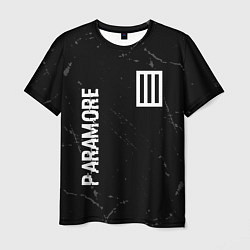 Мужская футболка Paramore glitch на темном фоне вертикально