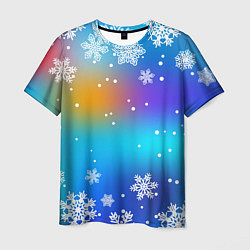 Футболка мужская Снегопад на Новый год, цвет: 3D-принт