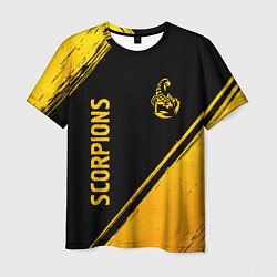 Мужская футболка Scorpions - gold gradient вертикально