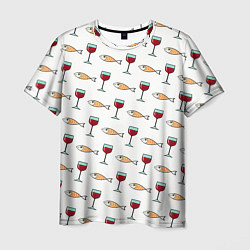 Мужская футболка Фокус с с исчезновением рыбы и вина