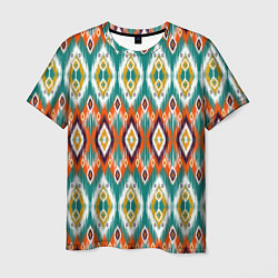 Мужская футболка Орнамент икат - имитация аткласной ткани