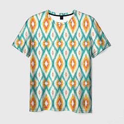 Мужская футболка Геометрический узор икат - орнамент народов узбеки