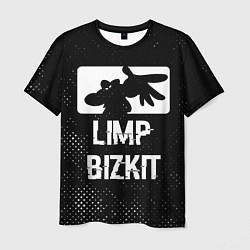 Мужская футболка Limp Bizkit glitch на темном фоне