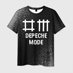 Мужская футболка Depeche Mode glitch на темном фоне