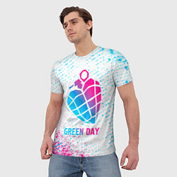Футболка мужская Green Day neon gradient style, цвет: 3D-принт — фото 2