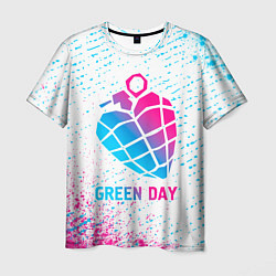 Футболка мужская Green Day neon gradient style, цвет: 3D-принт