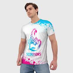 Футболка мужская Scorpions neon gradient style, цвет: 3D-принт — фото 2