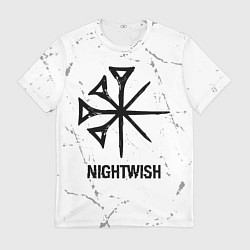 Мужская футболка Nightwish glitch на светлом фоне