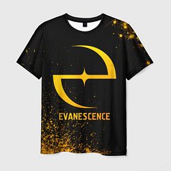 Футболка мужская Evanescence - gold gradient, цвет: 3D-принт