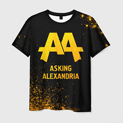 Мужская футболка Asking Alexandria - gold gradient