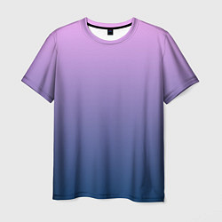 Мужская футболка Рассвет розовый и синий градиент 3d