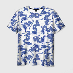 Мужская футболка Синие новогодние драконы