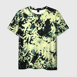 Мужская футболка Абстракция чёрный и бледно-зелёный