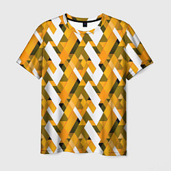 Мужская футболка White and yellow shapes