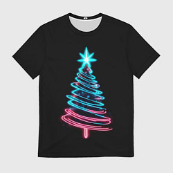 Мужская футболка Неоновая ёлка