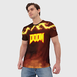 Футболка мужская Doom storm огненное лого, цвет: 3D-принт — фото 2