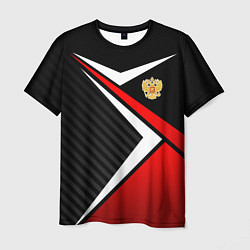 Мужская футболка Russia - black and red