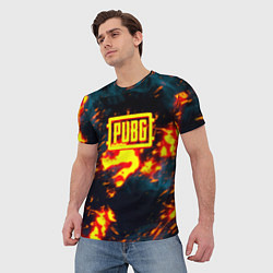 Футболка мужская PUBG огненое лого, цвет: 3D-принт — фото 2