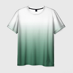 Мужская футболка Туманный градиент бело-зелёный