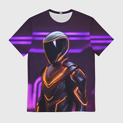 Мужская футболка Неоновый футуристичный гонщик