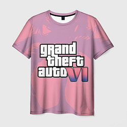 Мужская футболка GTA 6 pink