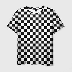 Мужская футболка Шахматное поле чёрно-белый