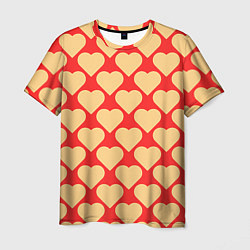 Мужская футболка Охристые сердца