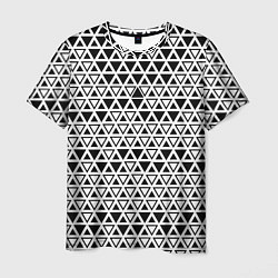 Мужская футболка Треугольники чёрные и белые